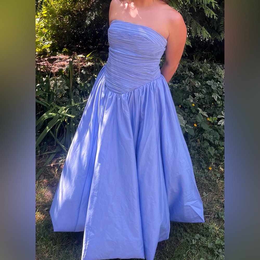 Elegant One Shoulder Blue Dress